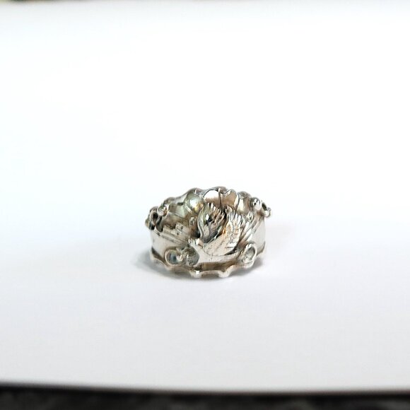 Vintage America Bald Eagle Wings Silver Tone Men's Ring Large Size 10.75 - Picture 5 of 12